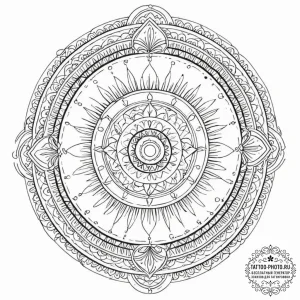 Tattoo sketch, techno-shaman's drum, a tradit... - эскиз тату (№1752397860_0, 13.07.2025 09:11) — tattoo-photo.ru
