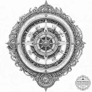 Tattoo sketch, watchmaker's wormhole compass,... - эскиз тату (№1752398033_0, 13.07.2025 09:13) — tattoo-photo.ru