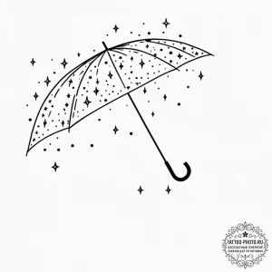 Tattoo sketch, umbrella of starlight, an open... - эскиз тату (№1752398464_0, 13.07.2025 09:21) — tattoo-photo.ru