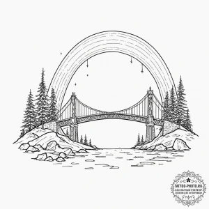 Tattoo sketch, bifrost bridge (rainbow bridge... - эскиз тату (№1752398981_0, 13.07.2025 09:29) — tattoo-photo.ru