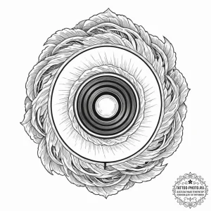 Tattoo sketch, camera lens portal: an antique... - эскиз тату (№1752399322_0, 13.07.2025 09:35) — tattoo-photo.ru