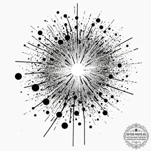 Tattoo sketch, ink splatter cosmos, a dynamic... - эскиз тату (№1752399834_0, 13.07.2025 09:43) — tattoo-photo.ru