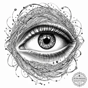 Tattoo sketch, omnipresent observer eye, a si... - эскиз тату (№1752400264_0, 13.07.2025 09:51) — tattoo-photo.ru