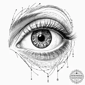 Tattoo sketch, enigmatic eye of ai, a highly... - эскиз тату (№1752400351_0, 13.07.2025 09:52) — tattoo-photo.ru