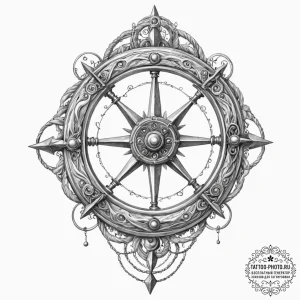 Tattoo sketch, yachtsman's yoke, cosmic curre... - эскиз тату (№1752401740_0, 13.07.2025 10:15) — tattoo-photo.ru