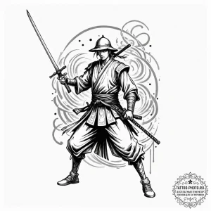 Tattoo sketch, spectral samurai, digital blad... - эскиз тату (№1752402082_0, 13.07.2025 10:21) — tattoo-photo.ru