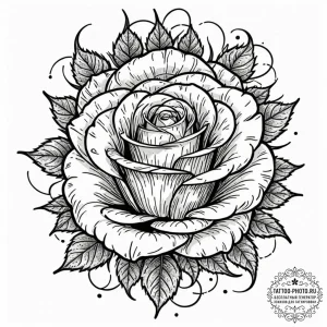 Tattoo sketch, radiant rose, thorny code, a b... - эскиз тату (№1752402254_0, 13.07.2025 10:24) — tattoo-photo.ru