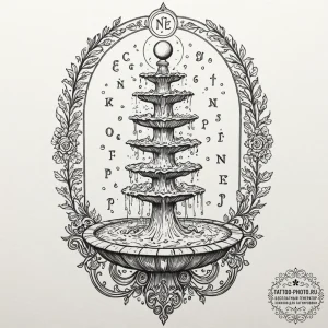 Tattoo sketch, knowledge fountain, a classica... - эскиз тату (№1752403109_0, 13.07.2025 10:38) — tattoo-photo.ru