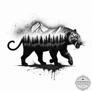 Tattoo sketch, echoes of extinction, a beauti... - эскиз тату (№1752403367_0, 13.07.2025 10:42) — tattoo-photo.ru