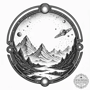 Tattoo sketch, xenith portal frame, a minimal... - эскиз тату (№1752403880_0, 13.07.2025 10:51) — tattoo-photo.ru