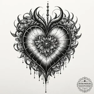 Tattoo sketch, iron heart, vulnerable core, a... - эскиз тату (№1752404223_0, 13.07.2025 10:57) — tattoo-photo.ru