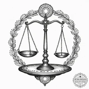 Tattoo sketch, karmic balance scales, an intr... - эскиз тату (№1752404779_0, 13.07.2025 11:06) — tattoo-photo.ru