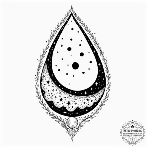 Tattoo sketch, unseen universe within a teard... - эскиз тату (№1752405133_0, 13.07.2025 11:12) — tattoo-photo.ru