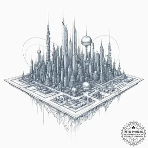 Tattoo sketch, utopia's blueprint, energy lin... - эскиз тату (№1752405293_0, 13.07.2025 11:14) — tattoo-photo.ru