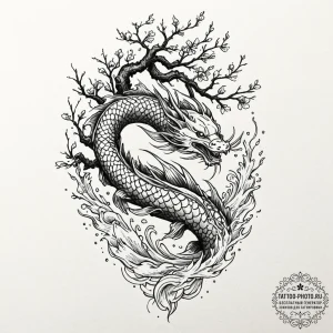 Tattoo sketch, talking tree, data roots, a ma... - эскиз тату (№1752407350_0, 13.07.2025 11:49) — tattoo-photo.ru