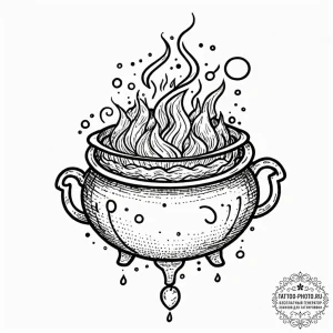 Tattoo sketch, cauldron of creativity: a bubb... - эскиз тату (№1752407691_0, 13.07.2025 11:54) — tattoo-photo.ru