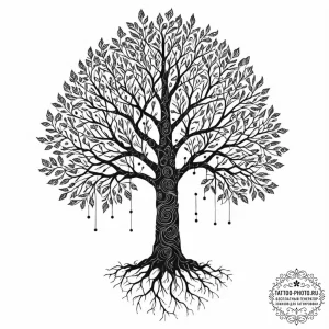 Tattoo sketch, knowledge tree, growing codes,... - эскиз тату (№1752407862_0, 13.07.2025 11:57) — tattoo-photo.ru