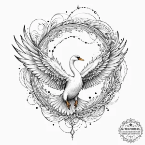 Tattoo sketch, winged wanderer, quantum feath... - эскиз тату (№1752411118_0, 13.07.2025 12:51) — tattoo-photo.ru