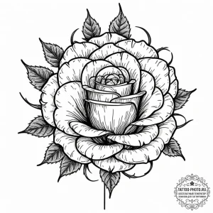 Tattoo sketch, iron rose, digital thorns, a d... - эскиз тату (№1752416729_0, 13.07.2025 14:25) — tattoo-photo.ru