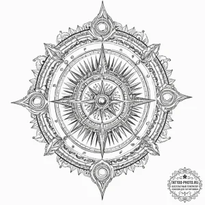 Tattoo sketch, universal language compass, a... - эскиз тату (№1752417234_0, 13.07.2025 14:33) — tattoo-photo.ru
