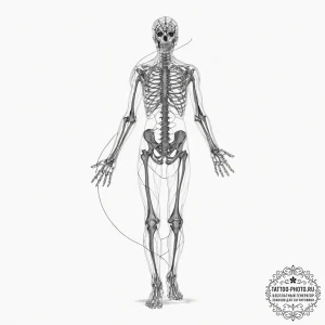 Tattoo sketch, x-ray of the soul, a stylized... - эскиз тату (№1752417815_0, 13.07.2025 14:43) — tattoo-photo.ru