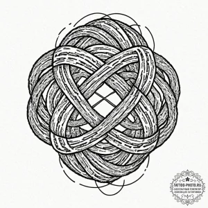 Tattoo sketch, yarn ball, quantum knot, a bal... - эскиз тату (№1752419004_0, 13.07.2025 15:03) — tattoo-photo.ru