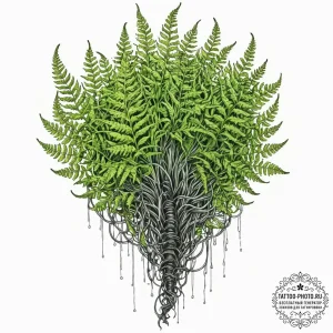 Tattoo sketch, verdant growth, circuit roots,... - эскиз тату (№1752419777_0, 13.07.2025 15:16) — tattoo-photo.ru