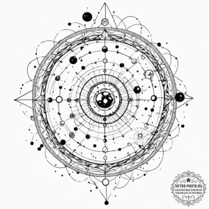Tattoo sketch, thread of destiny, cosmic loom... - эскиз тату (№1752419948_0, 13.07.2025 15:19) — tattoo-photo.ru