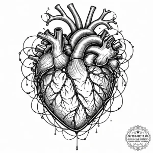 Tattoo sketch, networked heart of humanity, a... - эскиз тату (№1752420717_0, 13.07.2025 15:31) — tattoo-photo.ru
