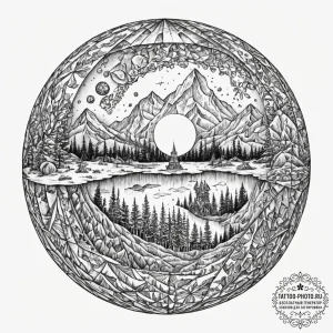 Tattoo sketch, quilted reality orb, a transpa... - эскиз тату (№1752421400_0, 13.07.2025 15:43) — tattoo-photo.ru