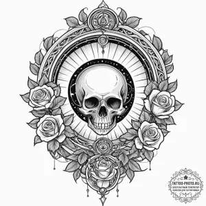 Tattoo sketch, xenochronism portal, a swirlin... - эскиз тату (№1752422325_0, 13.07.2025 15:58) — tattoo-photo.ru