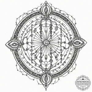 Tattoo sketch, loom of destiny, digital threa... - эскиз тату (№1752422652_0, 13.07.2025 16:04) — tattoo-photo.ru