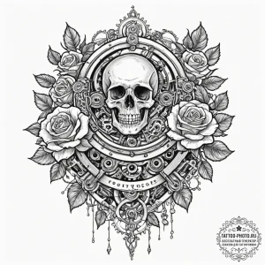 Tattoo sketch, printing press of prophecy, an... - эскиз тату (№1752423488_0, 13.07.2025 16:18) — tattoo-photo.ru