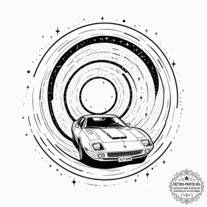 Tattoo sketch, hyperspace highway driver, a l... - эскиз тату (№1752423573_0, 13.07.2025 16:19) — tattoo-photo.ru