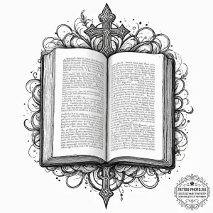 Tattoo sketch, battle-worn bookshelf, with an... - эскиз тату (№1752424120_0, 13.07.2025 16:28) — tattoo-photo.ru