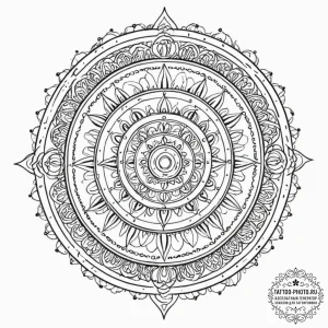 Tattoo sketch, karma wheel, digital spokes, a... - эскиз тату (№1752424969_0, 13.07.2025 16:42) — tattoo-photo.ru