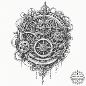 Tattoo sketch, printing press of prophecy, an... - эскиз тату (№1752427022_0, 13.07.2025 17:17) — tattoo-photo.ru