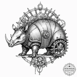 Tattoo sketch, armored armadillo with a steam... - эскиз тату (№1752427195_0, 13.07.2025 17:19) — tattoo-photo.ru
