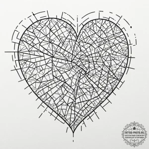 Tattoo sketch, porcelain heart, shattered cod... - эскиз тату (№1752427281_0, 13.07.2025 17:21) — tattoo-photo.ru