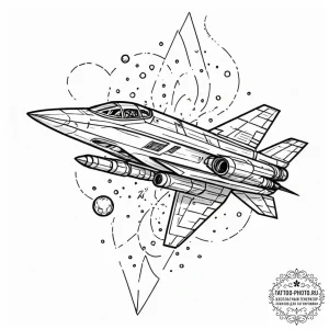 Tattoo sketch, quasar-powered spaceship, a sl... - эскиз тату (№1752429015_0, 13.07.2025 17:50) — tattoo-photo.ru