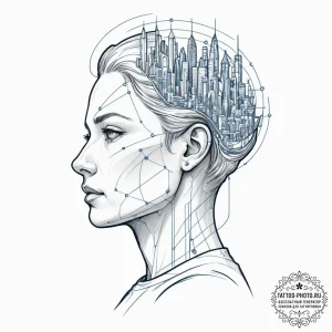 Tattoo sketch, envisioned future blueprint, a... - эскиз тату (№1752429191_0, 13.07.2025 17:53) — tattoo-photo.ru