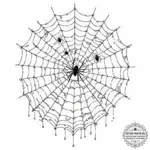 Tattoo sketch, glimmering web of life, a deta... - эскиз тату (№1752430310_0, 13.07.2025 18:11) — tattoo-photo.ru