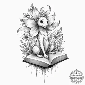 Tattoo sketch, imaginary friend, digital mani... - эскиз тату (№1752430484_0, 13.07.2025 18:14) — tattoo-photo.ru