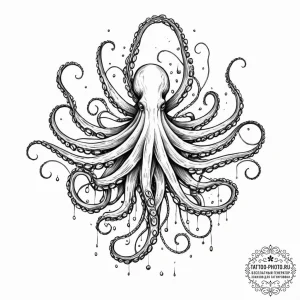 Tattoo sketch, oceanic octopodes, data tentac... - эскиз тату (№1752430657_0, 13.07.2025 18:17) — tattoo-photo.ru
