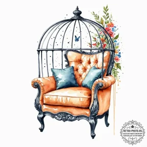 Tattoo sketch, comfort zone cage: a delicate,... - эскиз тату (№1752431351_0, 13.07.2025 18:29) — tattoo-photo.ru