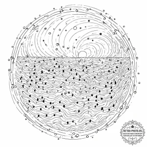 Tattoo sketch, vast ocean, undercurrents of d... - эскиз тату (№1752431522_0, 13.07.2025 18:32) — tattoo-photo.ru