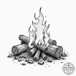 Tattoo sketch, vagabond's virtual fireplace,... - эскиз тату (№1752432554_0, 13.07.2025 18:49) — tattoo-photo.ru