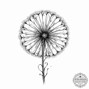 Tattoo sketch, dandelion dna, a delicate dand... - эскиз тату (№1752432643_0, 13.07.2025 18:50) — tattoo-photo.ru