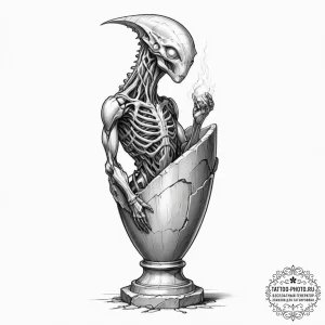 Tattoo sketch, restored artifact, glowing cor... - эскиз тату (№1752433075_0, 13.07.2025 18:57) — tattoo-photo.ru