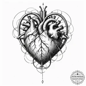 Tattoo sketch, tesseract heart, infinite love... - эскиз тату (№1752433332_0, 13.07.2025 19:02) — tattoo-photo.ru